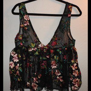 Urban Outfitters | Ecoté Mesh Peplum Tank